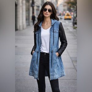 Blank NY denim/faux leather jacket